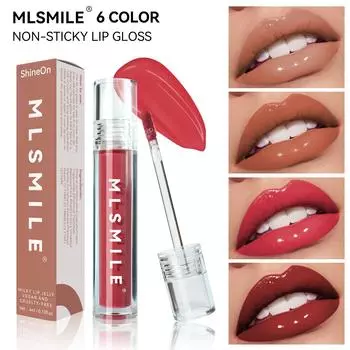 6 цветов, зеркальное стекло, глазурь для губ, долговечное увлажняющее средство для губ, медовое масло для губ, высокопигментированная жидкая помада 1#