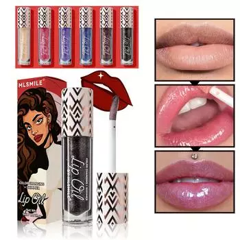 6 цветов жемчуга, теплое изменение цвета, масло для губ, увлажняющее, увлажняющее масло для губ, День святого Валентина, тонкая вспышка, изменение цвета, глазурь для губ