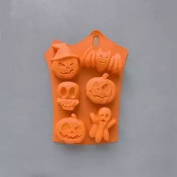 6 даже тыква призрак летучая мышь и другие формы Хэллоуин шоколад силиконовая форма для выпечки торта форма 540