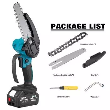 6 дюймов, 3500 Вт, 388 В, мини-электрическая цепная пила с индикатором батареи, портативная цепная пила, деревообрабатывающий инструмент для батареи 18 В Only machine