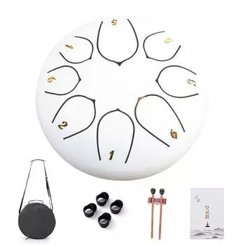 6 дюймов 8 нот стальной язычковый барабан Handpan барабан для йоги медитации уникальный подарок Moonlight white 6 inch 8 tone