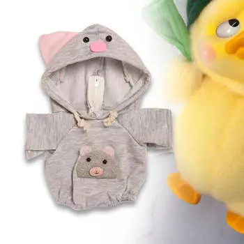 6-дюймовая кукольная одежда, кукольная толстовка с капюшоном для детей, стильная толстовка с розовой ушастой крысой, мягкая мультяшная