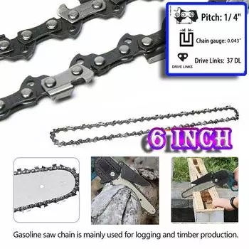 6-дюймовая мини-направляющая цепи бензопилы Цепи и направляющая электрической бензопилы, используемые для лесозаготовок и обрезки деталей бензопилы