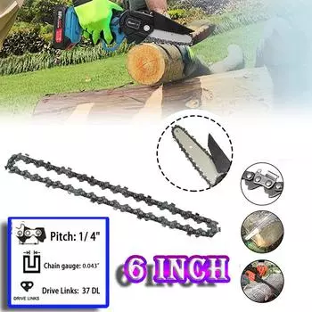 6-дюймовая мини-направляющая цепи бензопилы Цепи и направляющая электрической бензопилы, используемые для лесозаготовок и обрезки деталей бензопилы