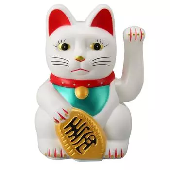 6-дюймовая пластиковая электрическая фигурка кошки удачи Lucky Cat для прихожей, подарка к открытию нового магазина золотистый
