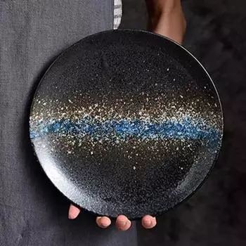 6-дюймовая ретро-дисковая тарелка для стейков в японском стиле, керамический плоский диск, 8/10-дюймовый поднос для пасты в западном стиле, кухонная утварь