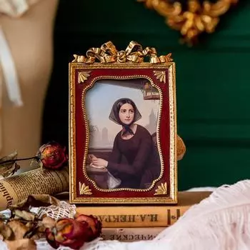 6-дюймовая винтажная фоторамка, антикварная настольная настенная европейская смоляная витрина для офиса, прихожей, подарочные украшения, искусство 6 inch красный