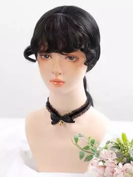 6-дюймовые черные вьющиеся и пушистые челки, синтетический парик со скрытым зажимом, подходит для женщин 6inch