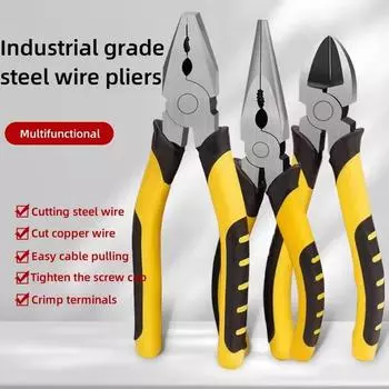 6-дюймовые многофункциональные плоскогубцы с диагональными носами и ручкой из тигровой кожи, кусачки, комбинированные плоскогубцы, общие инструменты для скобяных изделий B