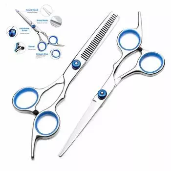 6-дюймовые ножницы для волос, профессиональные парикмахерские ножницы, аксессуары для филировки Cutting синий