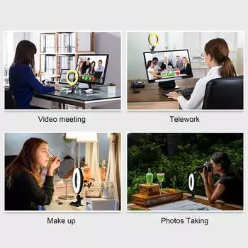6-дюймовые RGB светодиоды селфи кольцо свет с зажимом USB управляемый 3 цвета изменение температуры / разные чёрный