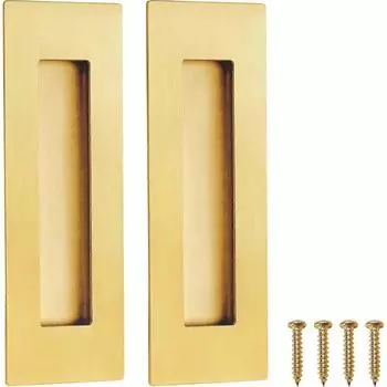 6-дюймовые утопленные ручки для смыва для карманных дверей, дверцы шкафа, раздвижная ручка двери сарая, прямоугольная дверь из нержавеющей стали с матовым золотом 2pcs