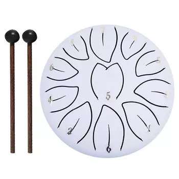 - 6-дюймовый 11-нотный ручной барабан Sound Healing Instruments Rain Drum Instrument фиолетовый