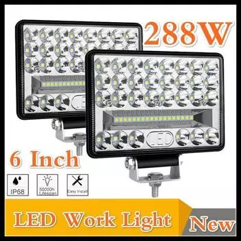 6-дюймовый 288 Вт дальний свет для внедорожного грузовика для лодки, квадроцикла, грузовика, рабочие фары, автомобильные аксессуары 1X