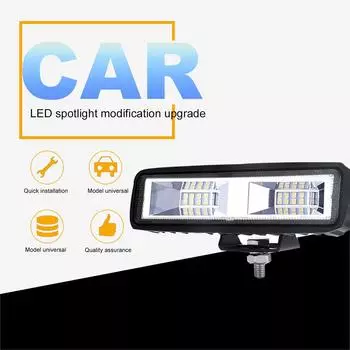 6-дюймовый 48 Вт 16 светодиодных рабочих белых световых полос для мотоцикла Offroad 4x4 ATV 12 24 В чёрный