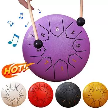 6-дюймовый 8-нотный стальной язычковый барабан ударный инструмент Balmy Drum с сумкой барабанные палочки молоток Handpan барабан для медитации йоги красный