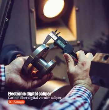 6-дюймовый цифровой электронный штангенциркуль из углеродного волокна, микрометр, измерительный инструмент чёрный