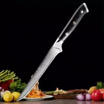 6-дюймовый дамасский нож для обвалки мяса, набор из 67 японских ножей из дамасской стали, профессиональный мясницкий нож Full Tang для разделки мяса