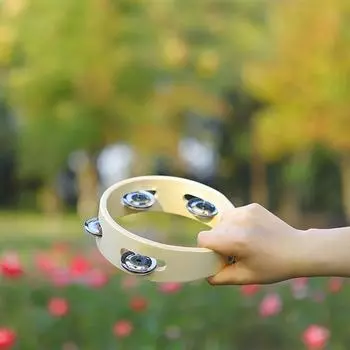 6-дюймовый колокольчик тамбурин металлический деревянный погремушка шар перкуссия ручная игра для вечеринок детская игрушка музыкальный инструмент детский подарок 1