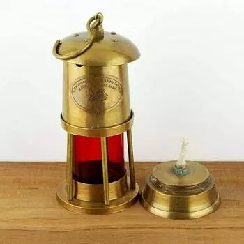 6-дюймовый латунный морской шахтерский корабль в античном стиле, фонарь, масляная лампа, красное стекло, декор в подарок