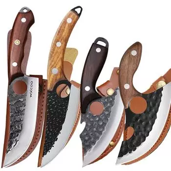 6-дюймовый нож-мачете для разделки, обвалки и разделки мяса, 4-х секционный портативный нож для разделки мяса, нож для разделки рыбы, нож для жареной рыбы 4 PCS