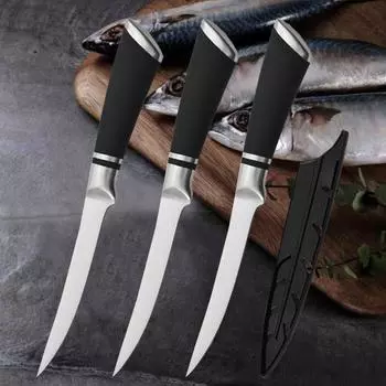 6-дюймовый острый рыболовный нож из нержавеющей стали, нож для разделки филе, разделочный нож для мяса, нож для нарезки рыбы, овощерезка, кухонные ножи