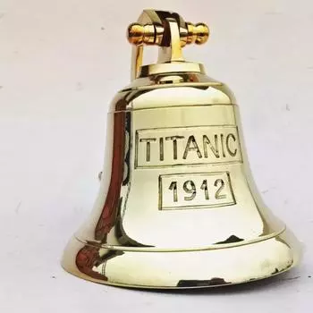 6-дюймовый полностью латунный колокол «Титаник» с кронштейном и веревкой для звона как