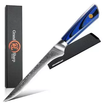 6-дюймовый профессиональный нож для обвалки, кухонные ножи из дамасской стали, ножи для филе рыбы, инструменты для резки мяса 6 inch