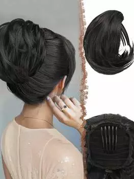 6-дюймовый пучок для волос, гребень, зажим для волос, синтетический прядь волос для женщин 6inch