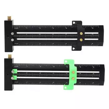 6-дюймовый скрайбер для деревообработки с ограничительным блоком, параллельная вертикальная маркировка, легко читаемая двойная линия маркировки Black