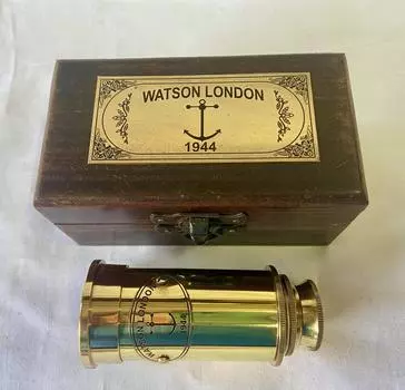 6-дюймовый телескоп Tubby из латуни или бронзы в деревянной коробке