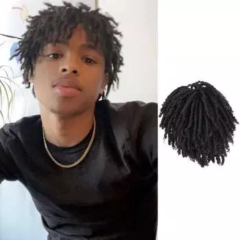 6-дюймовый вьющийся верх парик Спиральные синтетические волокна Спиральная сетка Стиль Грязные плетеные волосы