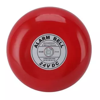 6-дюймовый звонок пожарной сигнализации, водонепроницаемый, портативный, из алюминиевого сплава, 24 В, проводной, мощность 95 дБ, громкий охранный звонок, Be