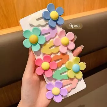 6 flower BB clip Korean version sweet style hair accessories suitable for daily use