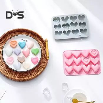 6 форм в форме сердца для шоколада с антипригарным покрытием, креативная эпоксидная форма для конфет без BPA светло-синий