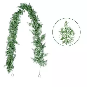 6 футов гирлянда ручной работы, искусственные кедровые иглы зеленая сезонная гирлянда для тумбы под телевизор зимний праздник внутреннее уличное украшение One Size