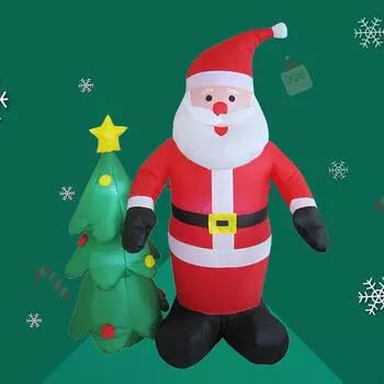 6 футов Рождественский надувной Санта-Клаус Забавное уличное украшение со встроенными светодиодными лампами для