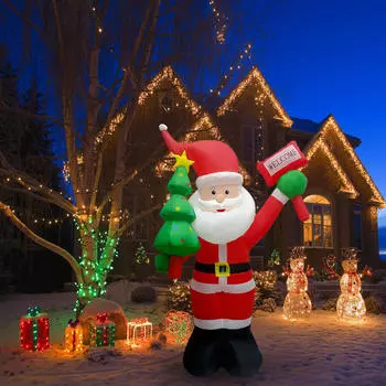 6 футов Рождество Санта-Клаус надувное украшение Рождественский орнамент США 110 В вилка водонепроницаемый наружный декор для