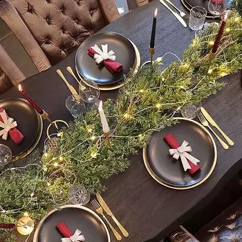 6-футовая рождественская гирлянда ручной работы, искусственные кедровые иголки, 30 светодиодов One Size