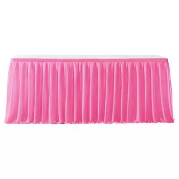 6-футовая юбка для стола для прямоугольных столов, устойчивая к складкам, плиссированная скатерть, многоразовая скатерть с оборками для Рождества, детского праздника, свадьбы, десерта