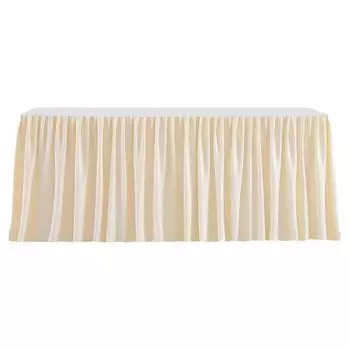 6-футовая юбка для стола для прямоугольных столов, устойчивая к складкам, плиссированная скатерть, многоразовая скатерть с оборками для Рождества, детского праздника, свадьбы, десерта