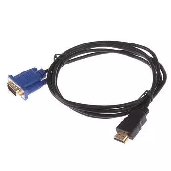 6-футовый золотой штекер HDMI к VGA Hd-15, 15-контактный кабель-адаптер, 1,8 м, 1080P