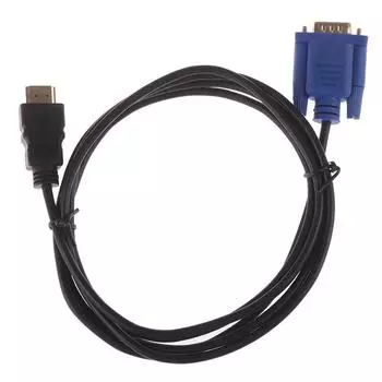 6-футовый золотой штекер HDMI к VGA Hd-15, 15-контактный кабель-адаптер, 1,8 м, 1080P