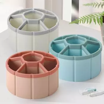 6 Girds Ferris Wheel 360° Rotating Pen Holder Large Capacity Cute Pencil Storage Box Desktop Organizer School Office Stationery