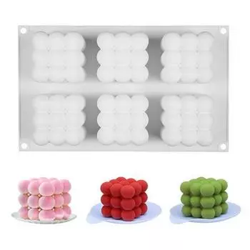 6-гнездная большая пузырчатая силиконовая форма для свечей, мусс, шоколадный торт, ароматерапевтическая свеча, декор для дома, принадлежности для изготовления свечей