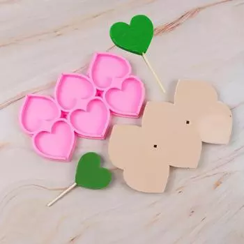 6-гнездная силиконовая форма для леденцов Love Candy Mold DIY Homemade Kids Cookie Chocolate Cookie Decoration Tools Decoration cake Decoration розовый