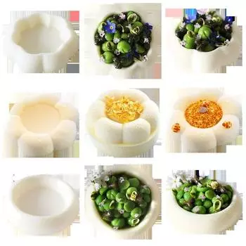 6-гнездная силиконовая форма для пончиков в форме цветка, форма для помадки, инструменты для выпечки шоколада, аксессуары для украшения торта, противень для выпечки Round