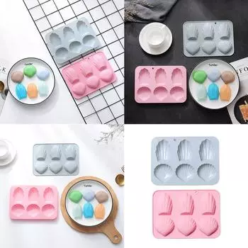 6-гнездная силиконовая форма Мадлен, форма для шоколада и помадки, форма для мусса, выпечка, украшения, принадлежности для самостоятельного изготовления розовый