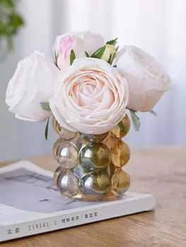 6 головок/связка искусственных цветов, увлажняющая роза, настоящее прикосновение, свадебный букет, роза для свадьбы, цветочный праздничный стол, букет для домашнего декора розовый