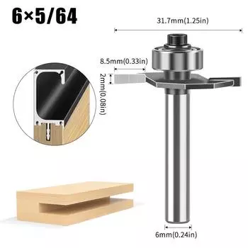 6 Handle 12 Handle Ball T-Knife Woodworking Milling Cutter Slotting Cutter Notch Cutter Begonia Angle Alloy Cutter Head Trimming Machine Tool Head 6 handle ball T knife 6 * 5/64